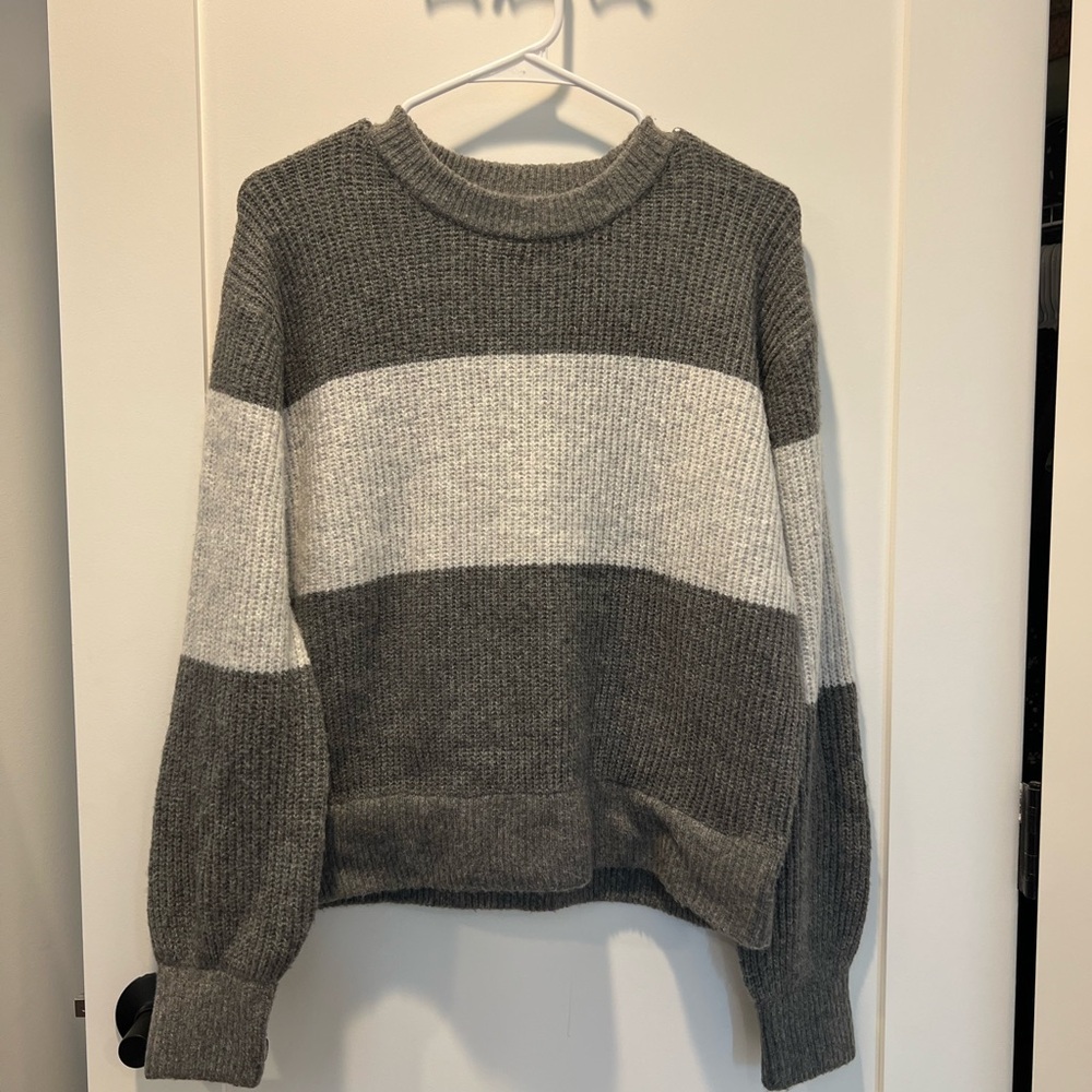 Pink Rose Charcoal and Ivory Women's Sweater